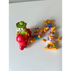 Garfield Mixed Lot of 5 Vintage Garfield PVC Toy Figures 1978 1981